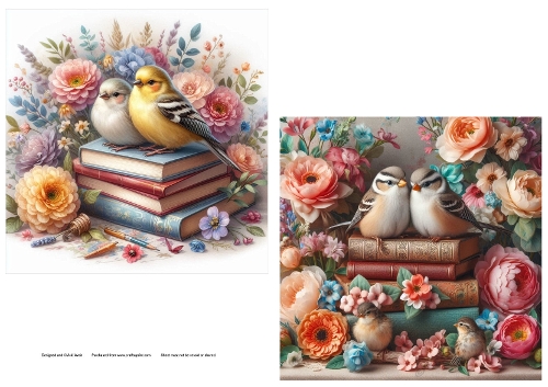 Birds on Books Toppers/Card Fronts 2