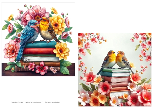 Birds on Books Toppers/Card Fronts 5