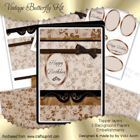 Vintage Butterflies Birthday Kit