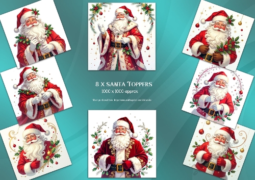 8 x Santa Toppers