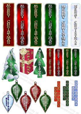 Christmas Vertical Embellishment Tags