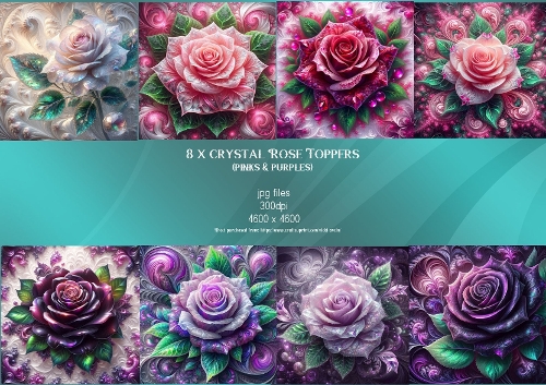 Crystal Roses. (White and Black)