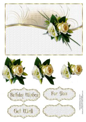 Cream Roses Birthday Wedding