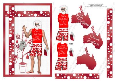 Aussie Santa in Boardshorts Christmas