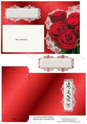 Red Roses Gift Pocket Birthday