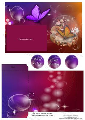 Butterflies Gift Pocket Birthday