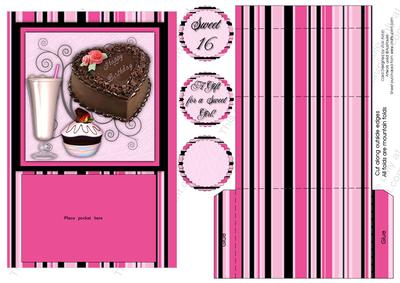 Sweet 16 Treats Gift Pocket Birthday