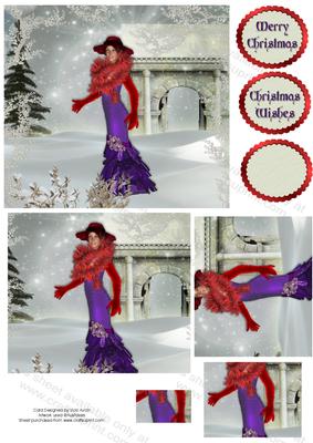 Red Hat Lady in the Snow Christmas