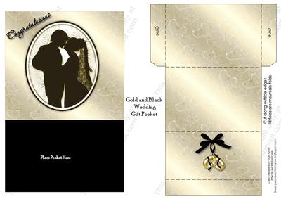 Gold and Black Wedding Gift Pocket