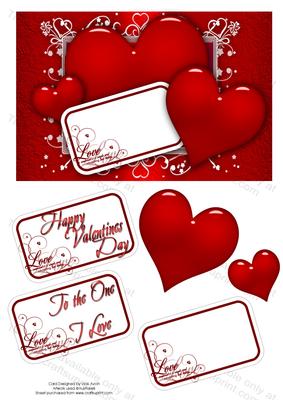 Red Red Hearts Valentine or Birthday