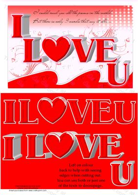 3 Words 'i Love You' Valentines or Anniversary