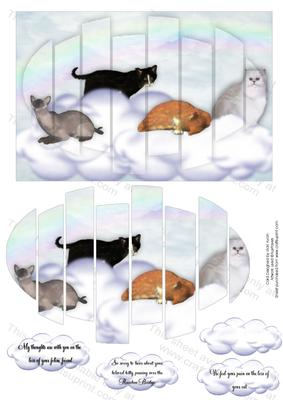 Cats in Clouds Pet Loss Slat Card