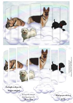 Dogs on Clouds Pet Loss Slat Card