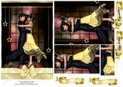Gold Ballroom Dancers Pyramid