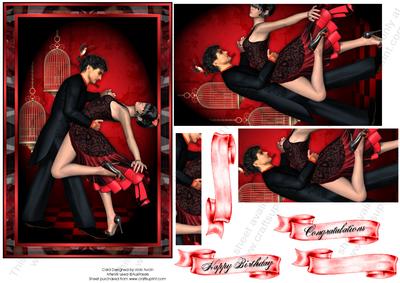 Red Ballroom Dancers Pyramid