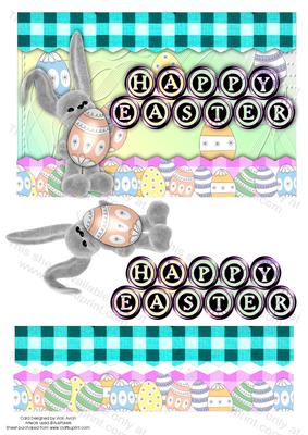 Easter Bunny and Eggs Ezi Cut Card for Kids