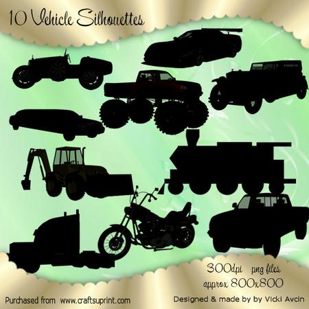 10 Vehicle Silhouettes