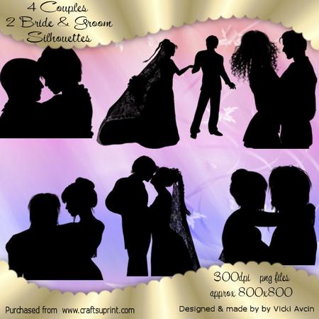 Couples and Bride and Groom Silhouettes
