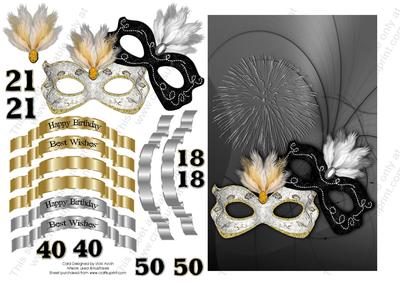 Gold Silver Masks Birthday