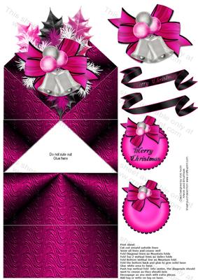 Hot Pink and Black Christmas Bells
