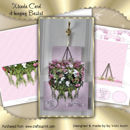 Xtenda Floral Hanging Basket Birthday Card