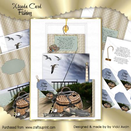Xtenda Male Fishing Birthday Card