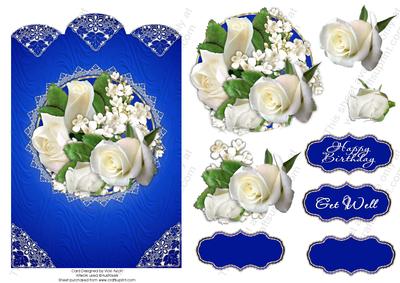 White Roses Birthday or Get Well