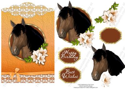Horse Scallop Top Birthday