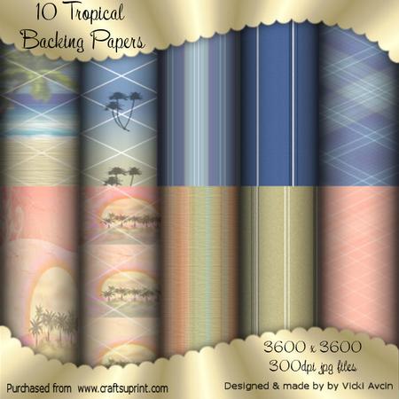 Tropical Backing Paper Set