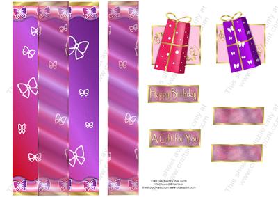 Dl Ribbon Centre Bow's Birthday