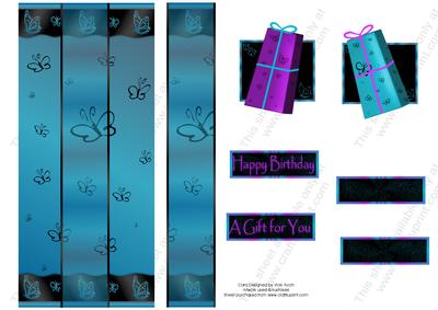 Dl Ribbon Centre Butterfly Birthday