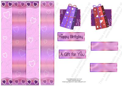 Dl Ribbon Centre Hearts Birthday