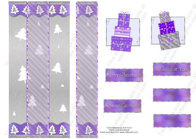 Dl Ribbon Centre Silver and Purple Christmas