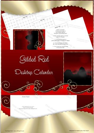 Red and Gold Desktop Calendar Base