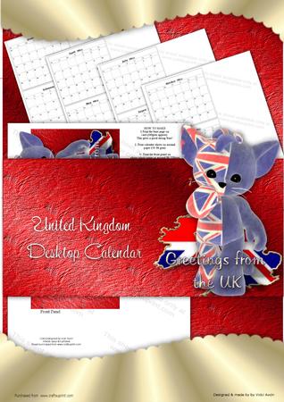 England Uk Desktop Calendar Base