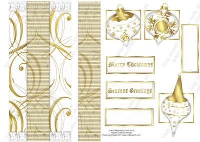 Dl Ribbon Centre Gold Filagree Christmas