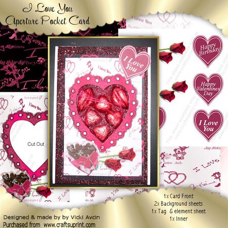 I Love You Birthday or Valentine Aperture Pocket