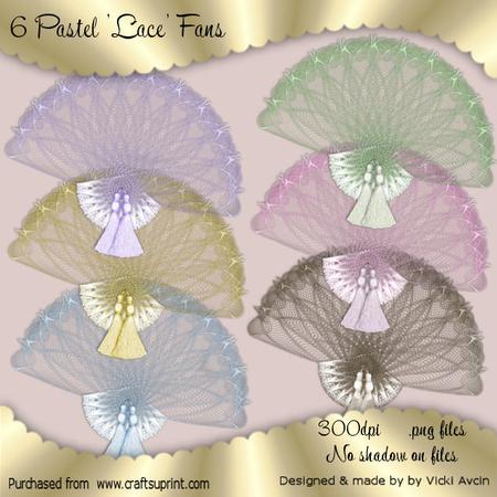 Pastel Lace Fans