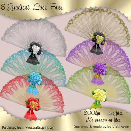 Gradient Lace Fans