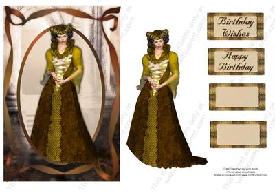 Gold Medieval Lady Birthday
