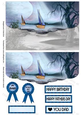 Sailing Ships Fathers Day or Dad Birthday