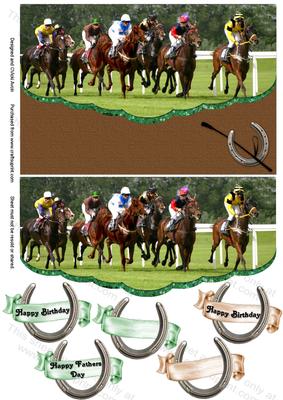 Horse Racing Envelope Birthday or Fathers Day