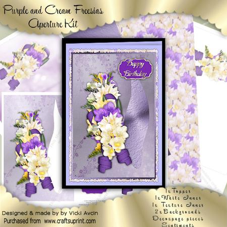 Purple and Cream Freesias Birthday Aperture Kit