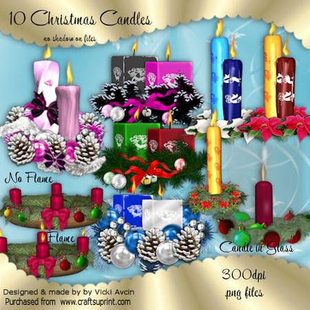 Christmas Candles Set 2