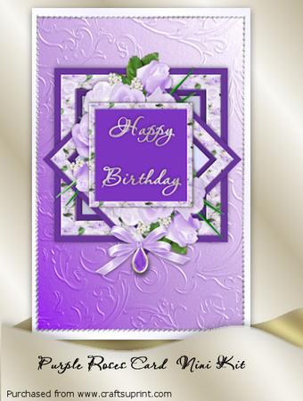 Purple Roses Card Mini Kit
