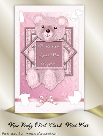 Baby Girl Congratulations Card Mini Kit