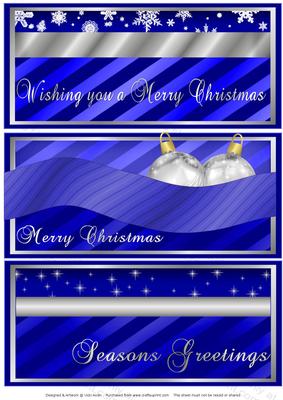 3 Blue Dl Christmas Toppers