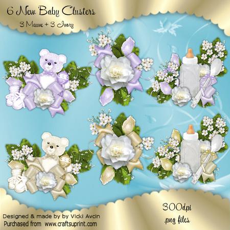 New Baby Clusters (ivory & Mauve)