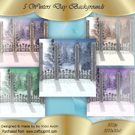 5 Winters Day Fantasy Backgrounds