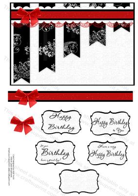 Black and White Collection Floral Strips